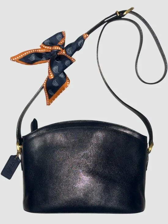 VTG Coach Madison Pierre Bag 4406 Navy Caviar Pebbled Leather Double Zip Italy - Picture 3 of 9